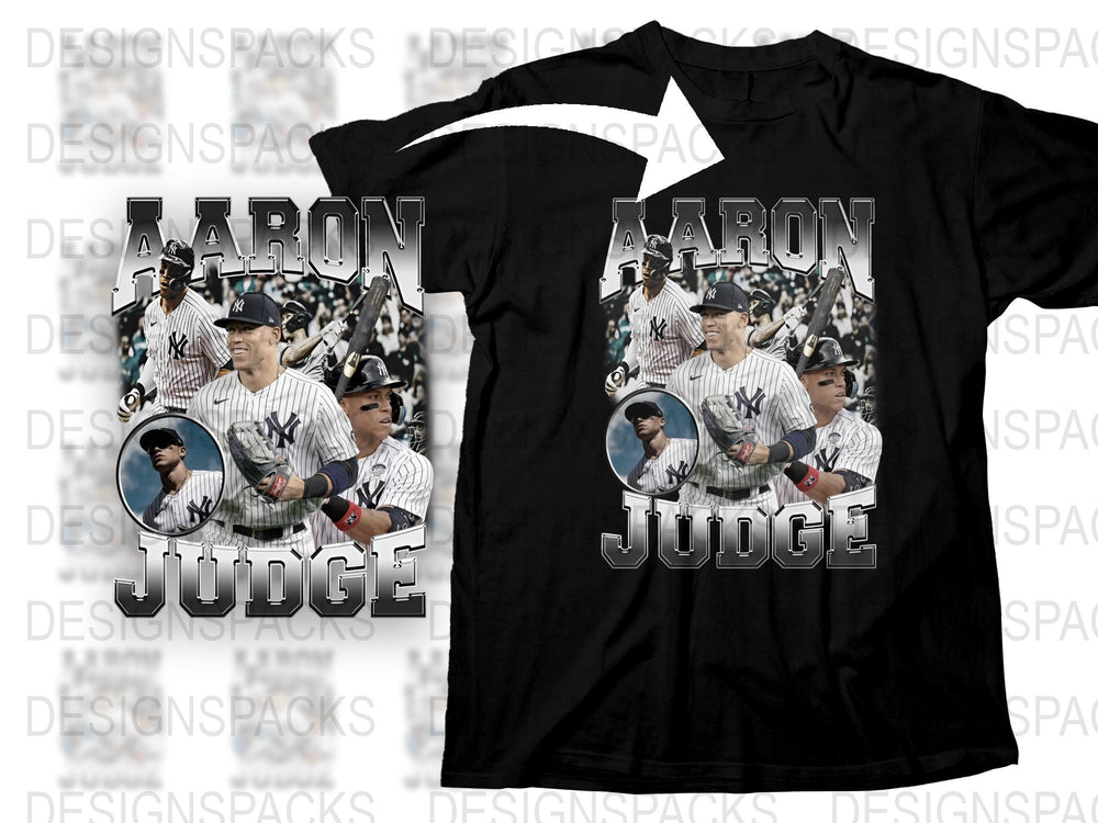 Aaron Judge New York Yankees Baseball Star Collage T-Shirt, Fan Apparel, Sports Memorabilia, Athletic Wear