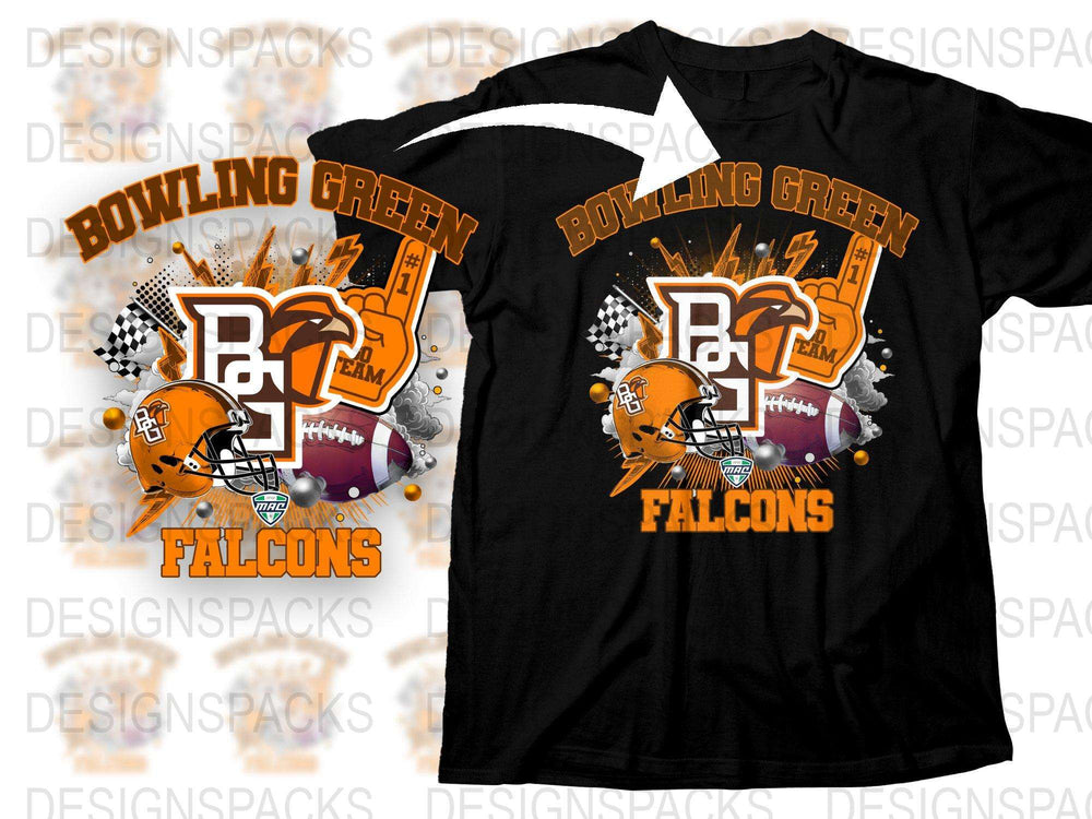 Bowling Green Falcons Graphic T-Shirt, College Football Fan Apparel, Sports Team Tee