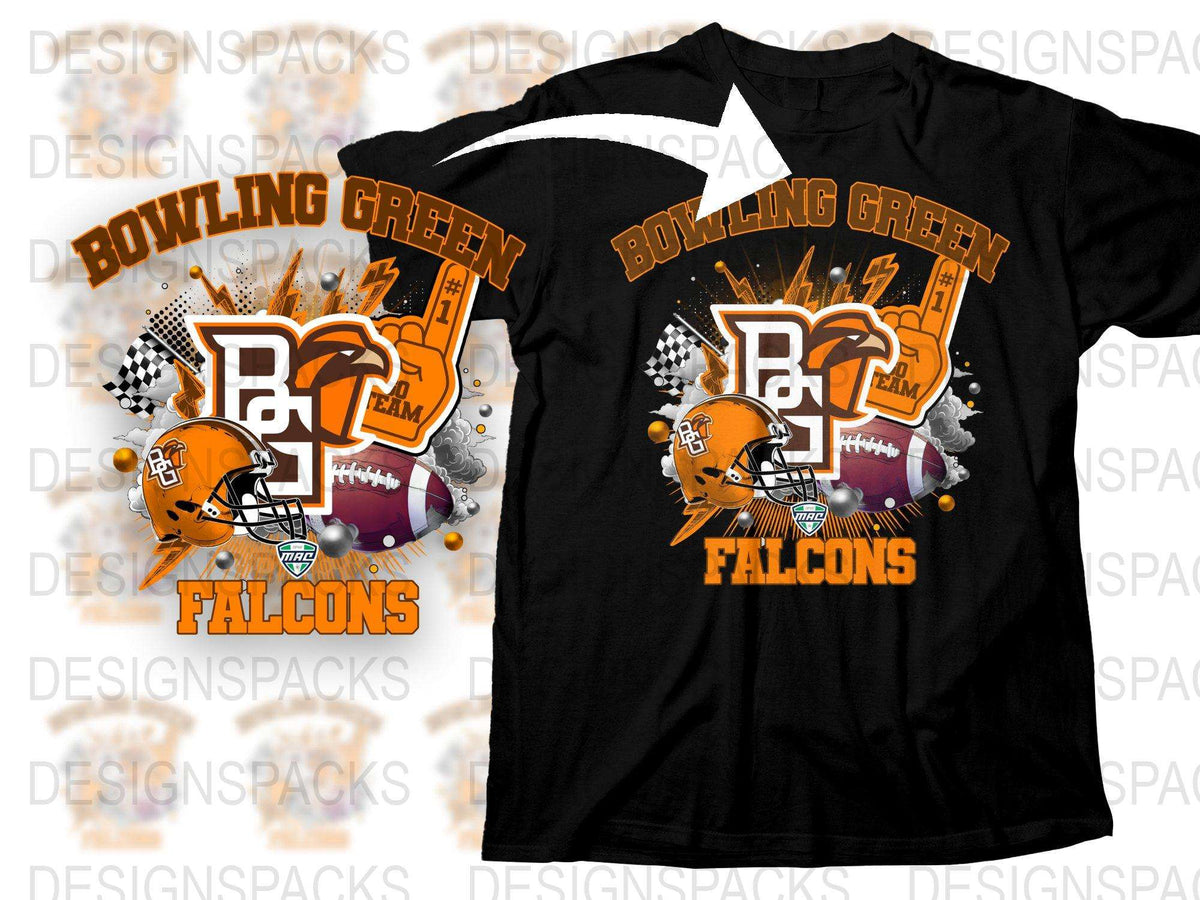 Bowling Green Falcons Graphic T-Shirt, College Football Fan Apparel, Sports Team Tee