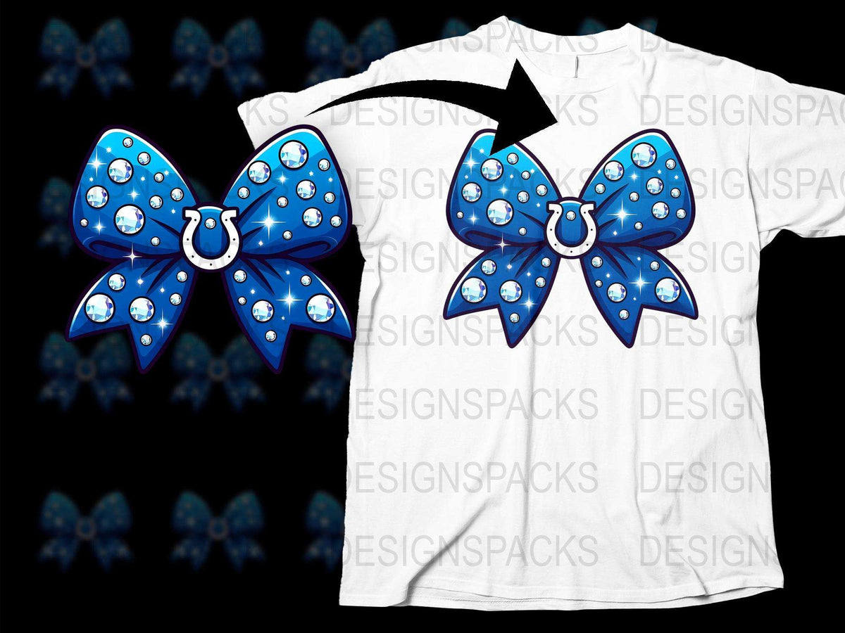 Blue Bow Tie Pattern T-Shirt, Polka Dot Design, Casual Wear Tee, Unique Graphic Shirt for All Ages