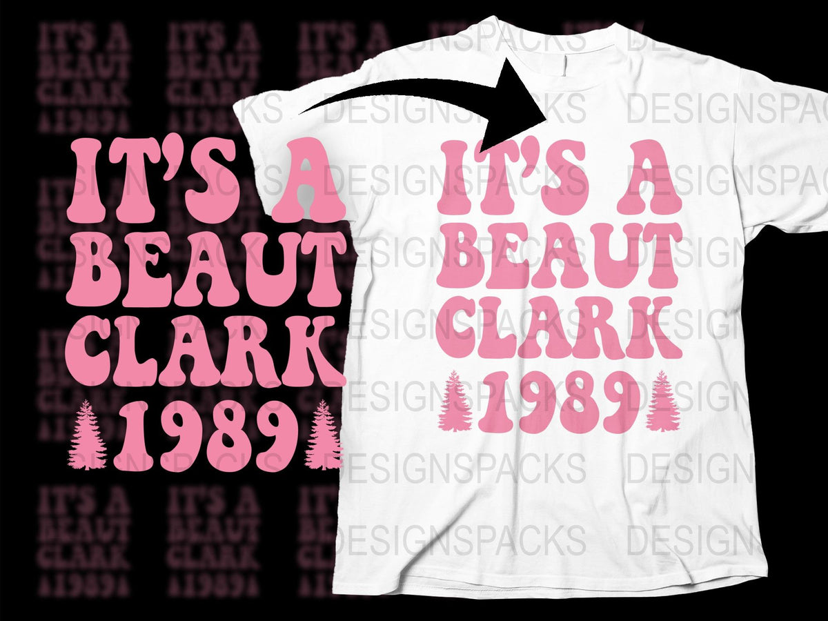 Vintage 1989 Clark T-Shirt, Retro Birthday Party Tee, Unisex Pink Graphic Shirt, Gift Idea