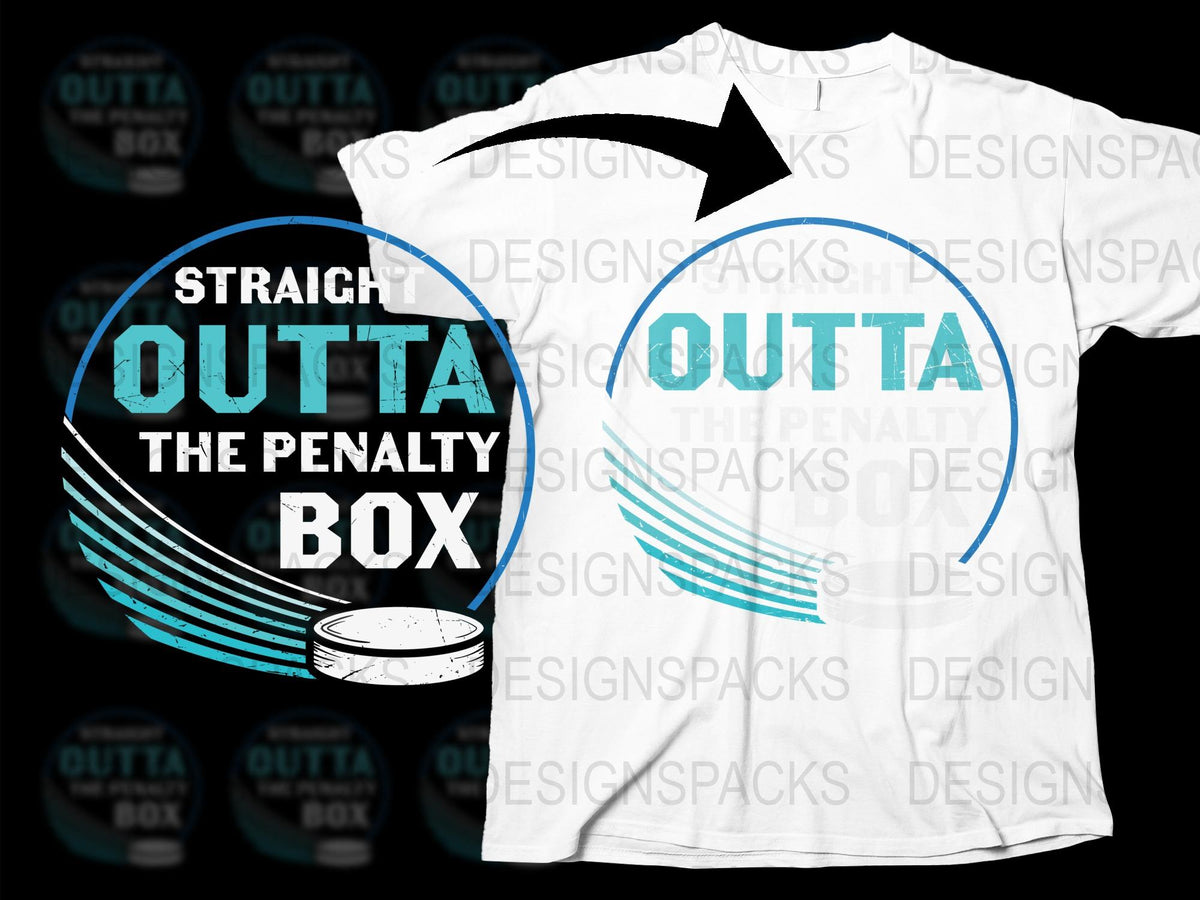 Straight Outta Penalty Box Hockey T-Shirt, Funny Sports Fan Tee, Ice Hockey Lover Gift Idea