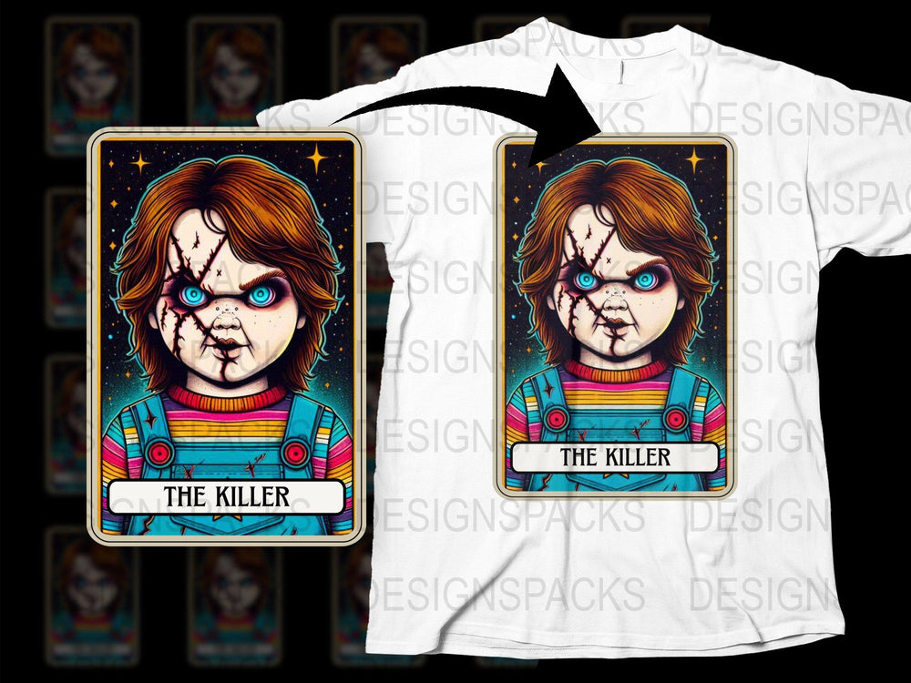 Horror Movie Inspired T-Shirt, Vintage Horror Character Graphic Tee, Unisex White Cotton Shirt