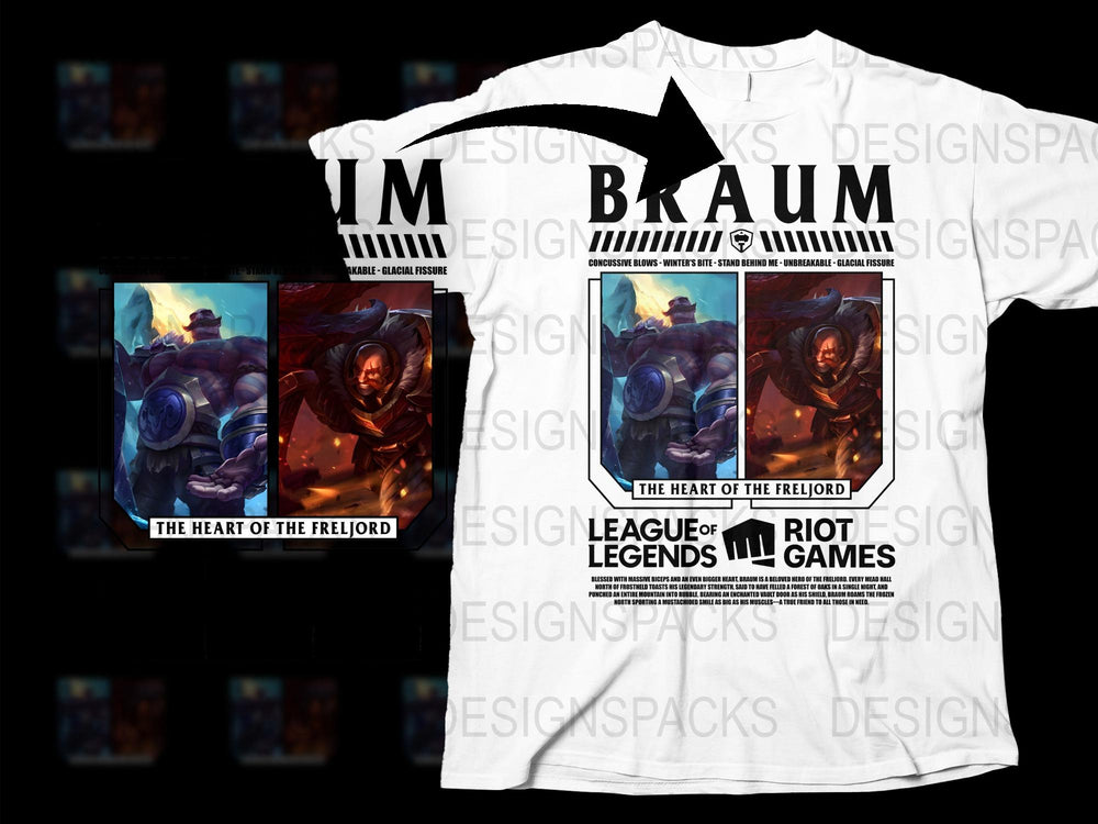 League of Legends Braum T-Shirt, Heart of the Freljord, Riot Games Merch, Gaming Apparel, Gift for Gamers