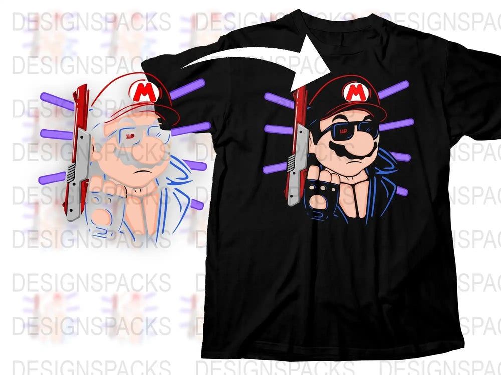 Super Mario Inspired Gamer T-Shirt, Retro Video Game Character Tee, Unisex Graphic Shirt