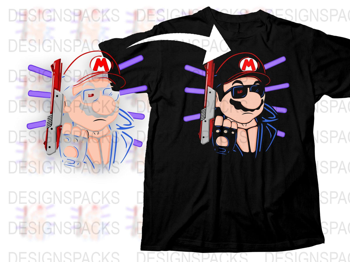 Super Mario Inspired Gamer T-Shirt, Retro Video Game Character Tee, Unisex Graphic Shirt