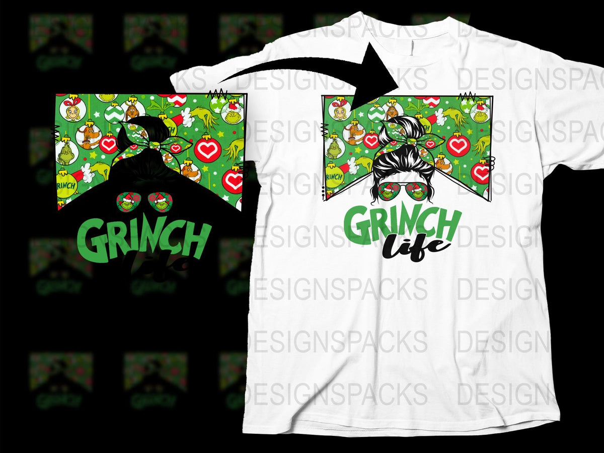 Grinch Life Holiday T-Shirt, Funny Christmas Shirt, Cute Santa Hat Graphic Tee, Festive Winter Apparel, Unisex Gift Idea