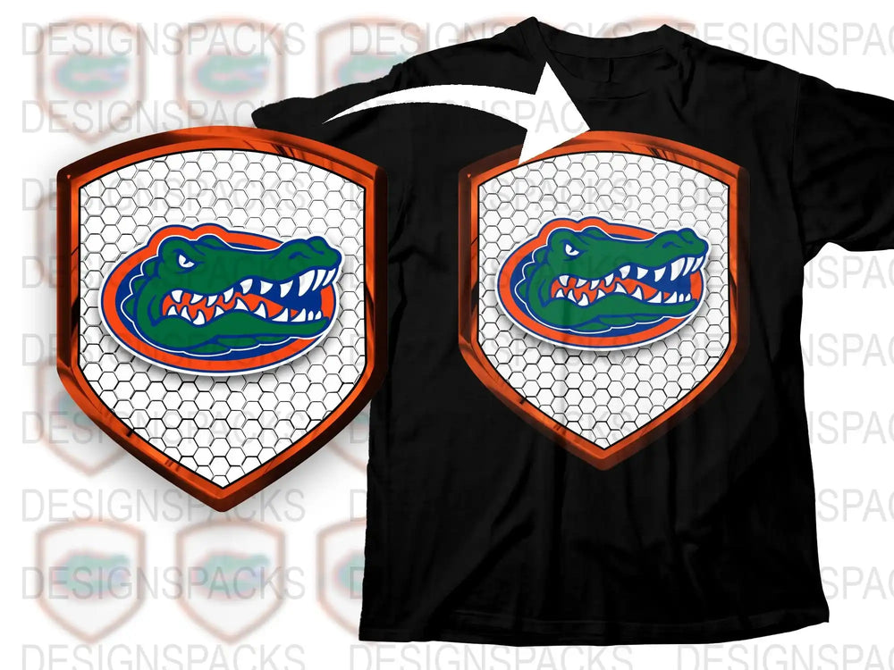 Kids Alligator Graphic T-Shirt, Cute Crocodile Print, Boys Girls Tee, Animal Shield Design, Colorful Cartoon Top