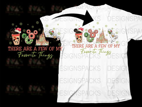 Favorite Things Graphic T-Shirt, Cute Coffee and Donuts Design, White Tee, Colorful Illustration, Casual Wear, Gift Idea