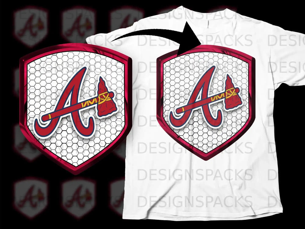 Atlanta Braves Baseball Team Shield T-Shirt Design