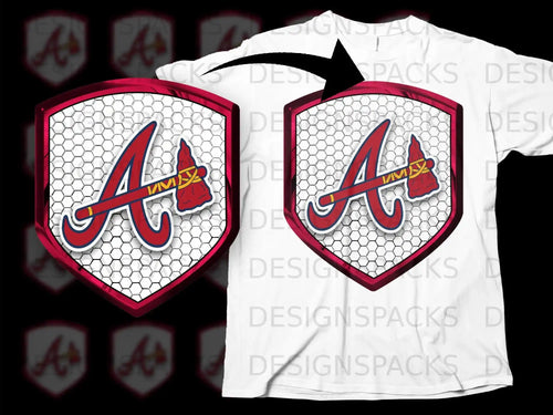 Atlanta Braves Baseball Team Shield T-Shirt Design