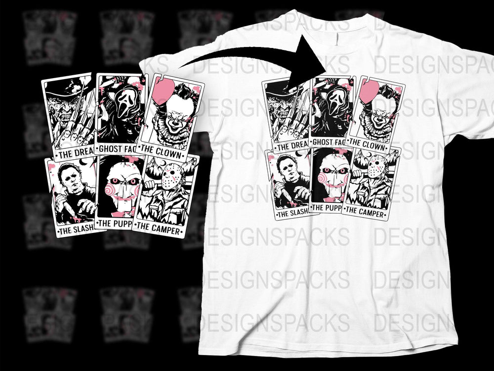 Ghost Face Clown Graphic T-Shirt, Horror Movie Inspired Tee, Unisex Black and White Casual Top