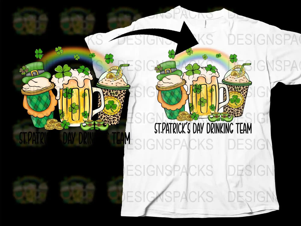 St. Patrick's Day Drinking Team Shirt, Funny Beer Leprechaun Graphic Tee, Irish Festival Party Outfit