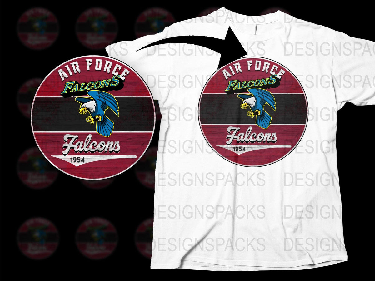 Air Force Falcons 1954 Vintage Logo T-Shirt, Retro Military Eagle Graphic Tee, Patriotic Casual Wear