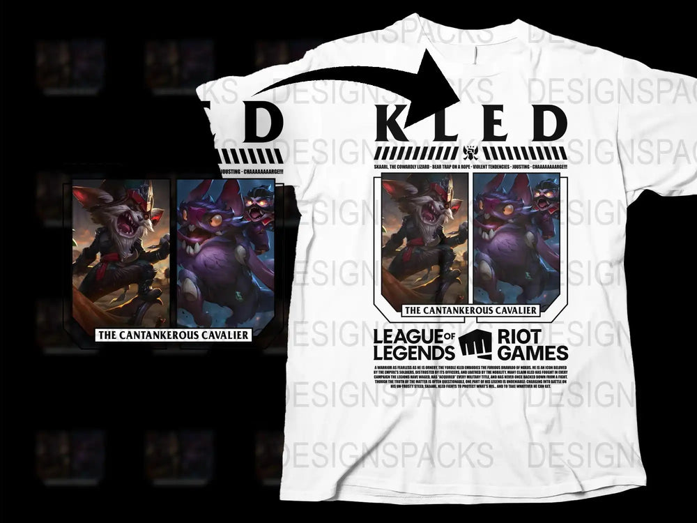 League of Legends Kled Champion T-Shirt, The Cantankerous Cavalier Graphic Tee, Gaming Apparel, Unisex Cotton Shirt