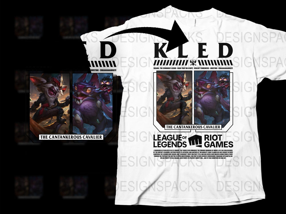 League of Legends Kled Champion T-Shirt, The Cantankerous Cavalier Graphic Tee, Gaming Apparel, Unisex Cotton Shirt