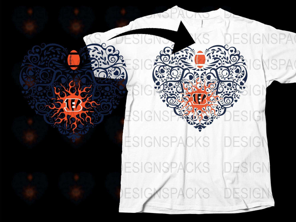 Gothic Heart T-Shirt, Blue and Orange Flame Design, Unique Graphic Tee, Stylish Casual Wear