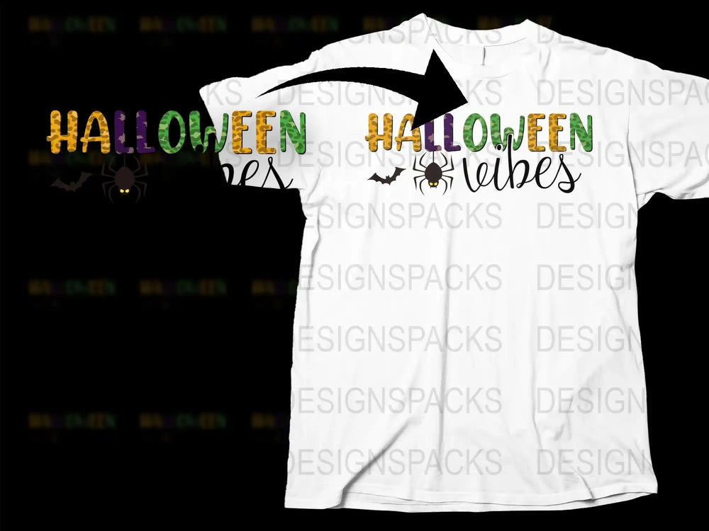 Halloween Vibes T-Shirt, Spooky Graphic Tee, Autumn Holiday Fashion, Casual Unisex Apparel