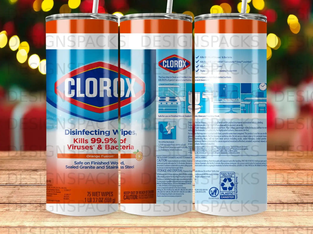 Clorox disinfecting wipes canister with Orange Fusion scent, 75 wet wipes.