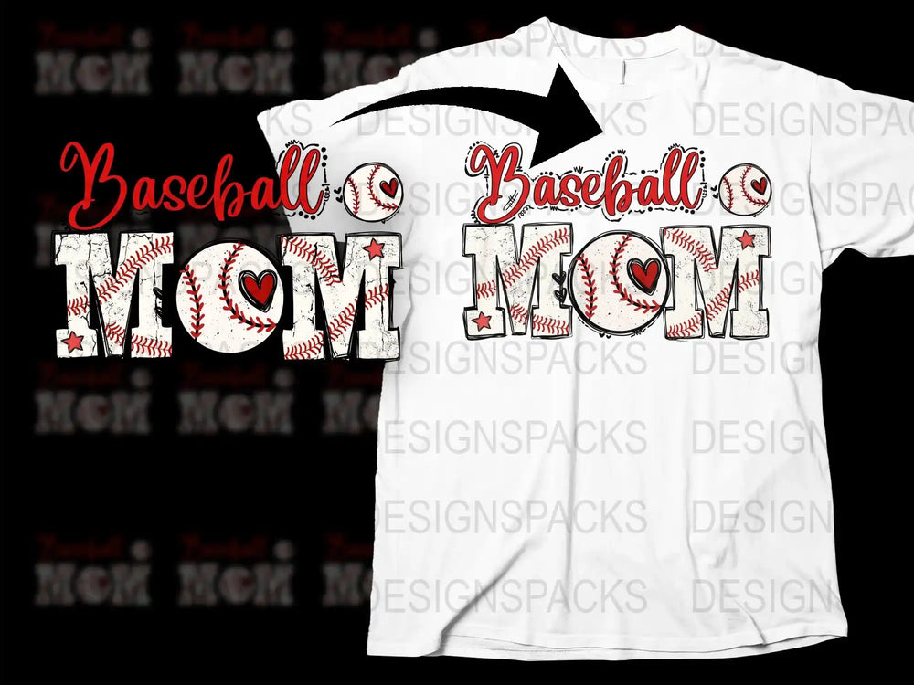 Baseball Mom T-Shirt, Heart and Baseball Graphic Tee, Women's White Sporty Shirt, Casual Summer Top