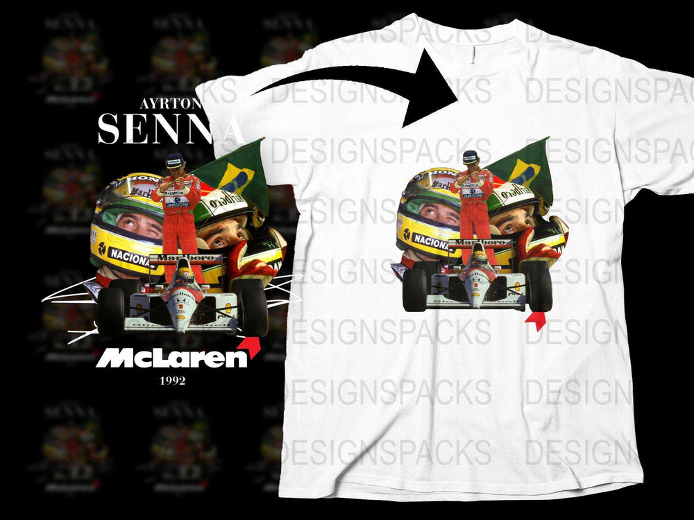Ayrton Senna McLaren 1992 Graphic T-Shirt, Vintage Racing Tee, Formula One Apparel, Motorsport Gift Idea