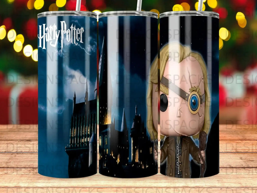 Harry Potter tumbler with Hogwarts and character graphic.