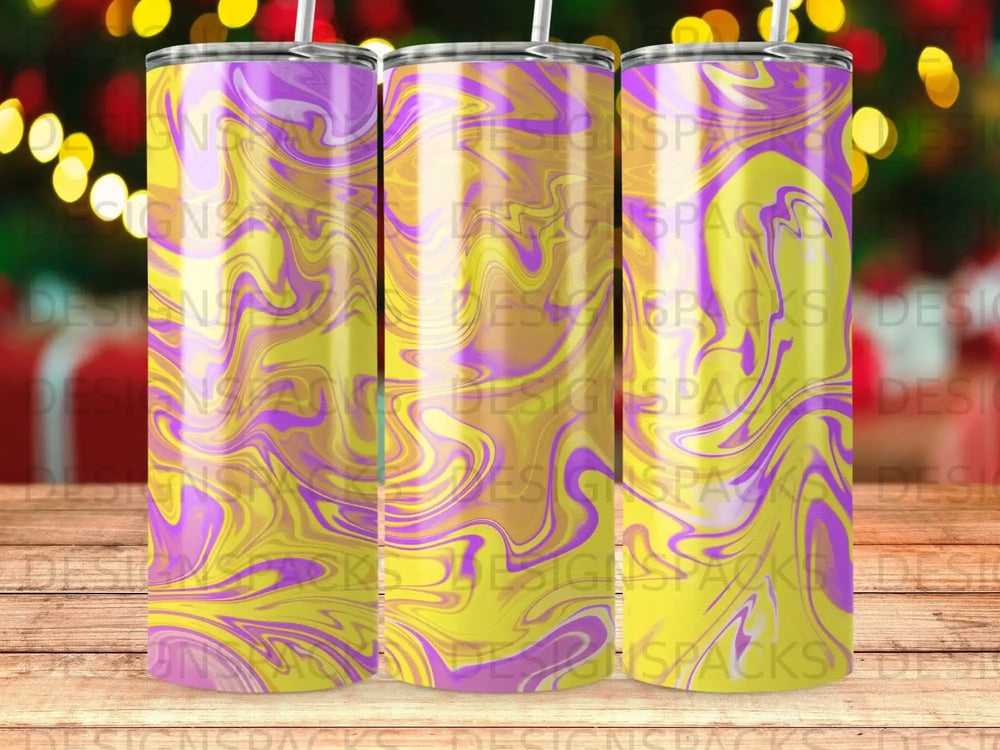 Yellow Purple Swirl Abstract Design Tumbler product type