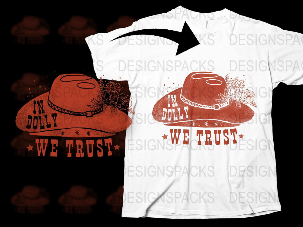 Dolly Hat Graphic T-Shirt, Vintage Country Music Tee, Red and White, Floral Design, Unisex Fashion