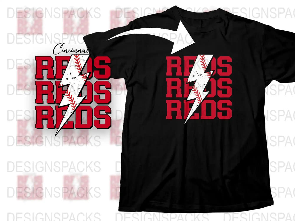 Cincinnati Reds Inspired T-Shirt, Baseball Fan Apparel, Red and White Graphic Tee, Sports Team Fashion, Casual Wear