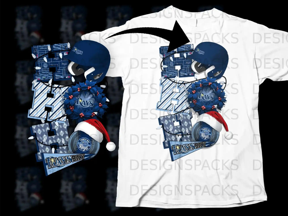 Tampa Bay Rays themed holiday Tshirt