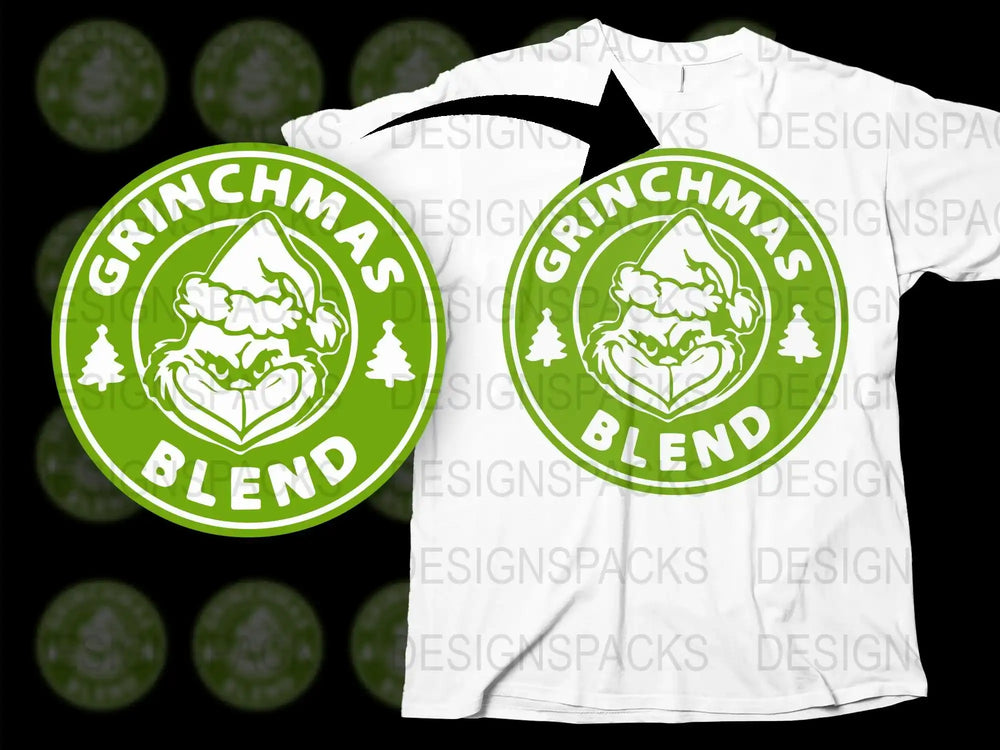 Grinchmas Blend Funny Christmas T-Shirt, Holiday Graphic Tee, Festive Green and White Unisex Shirt, Xmas Party Apparel