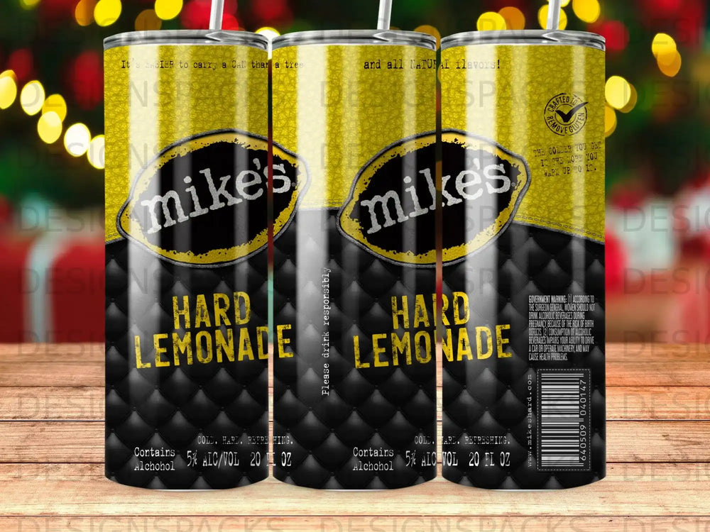 Mike's Hard Lemonade cans with "Hard Lemonade" text and 5% ABV.