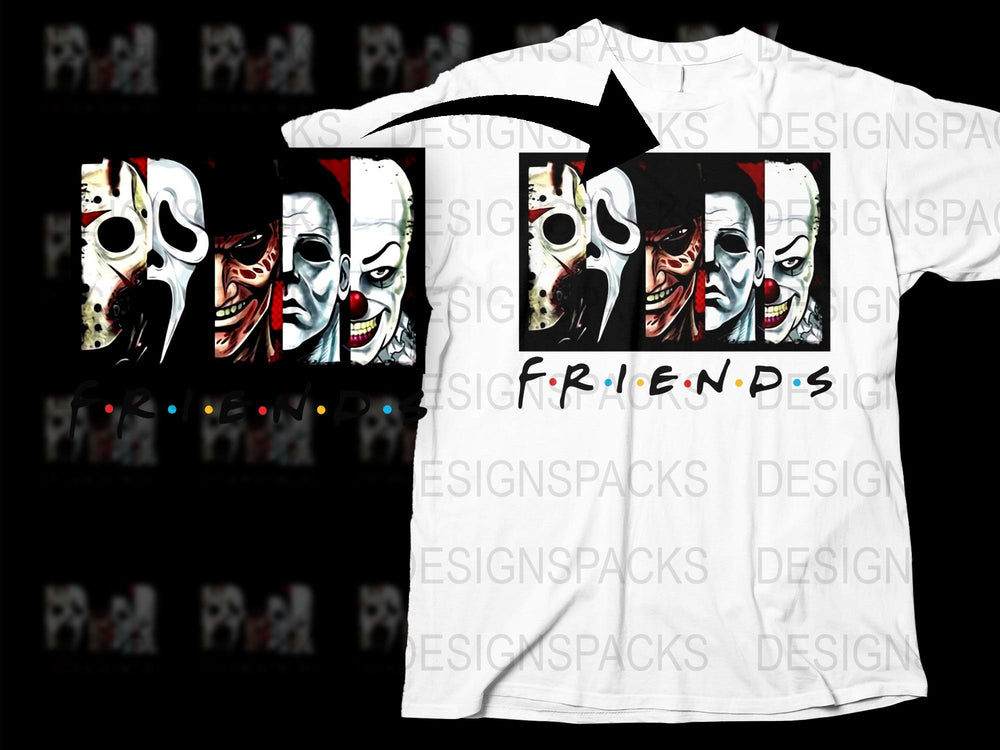 Horror Movie Face Collage T-Shirt, Scary Film Characters Tee, Unisex Graphic Shirt, Unique Halloween Apparel Gift, All Sizes Available.