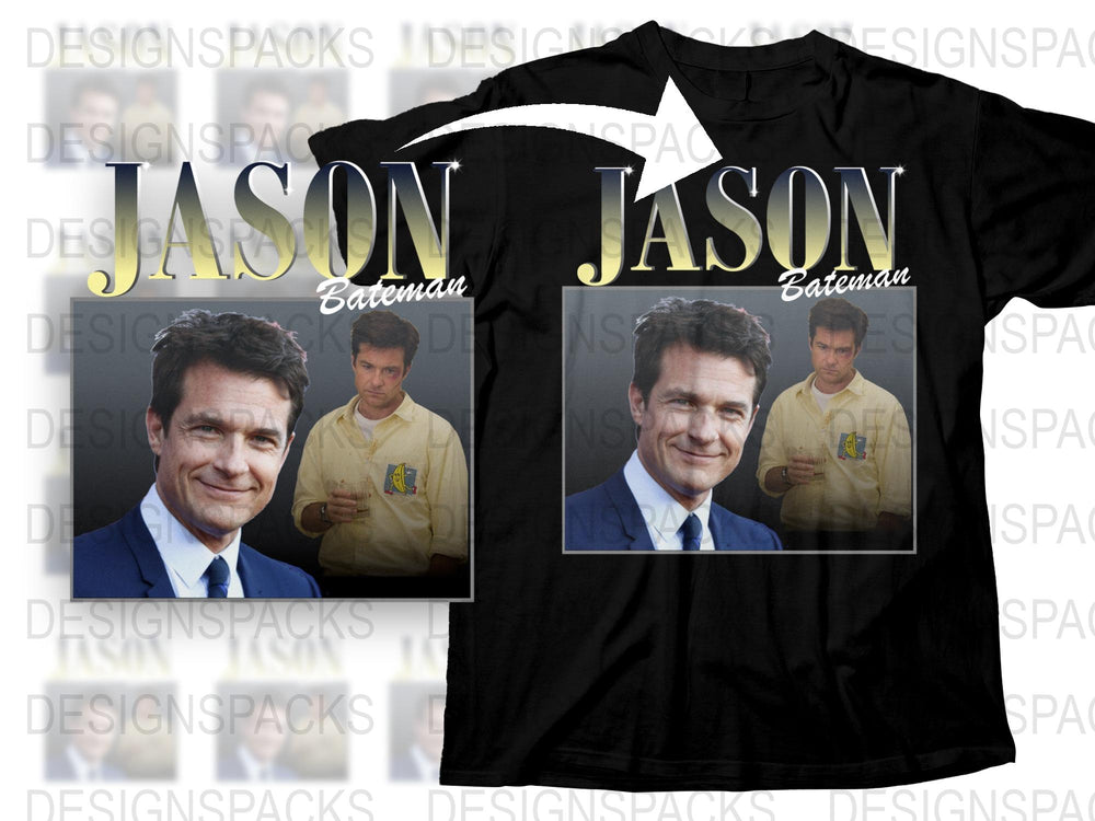 Jason Bateman Graphic T-Shirt, Famous Actor Print, Casual Fan Apparel, Black Cotton Tee, Unisex Adult Clothing Sizes