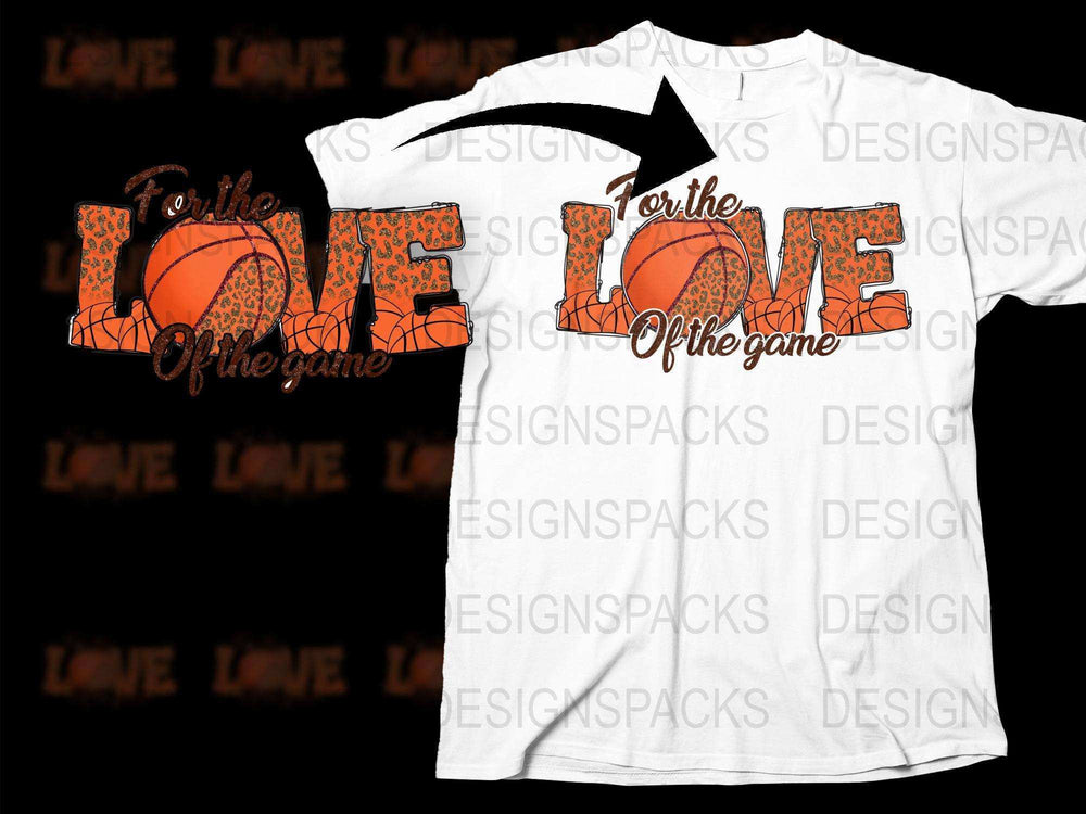 'For the Love of the Game' Basketball Heart Graphic T-Shirt, Sports Fan Tee, Unisex Casual Wear