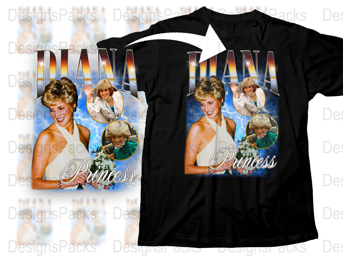 Princess Diana Tribute T-Shirt, Vintage Style Graphic Tee, Royal Family Memorabilia, Collectible Fashion Top