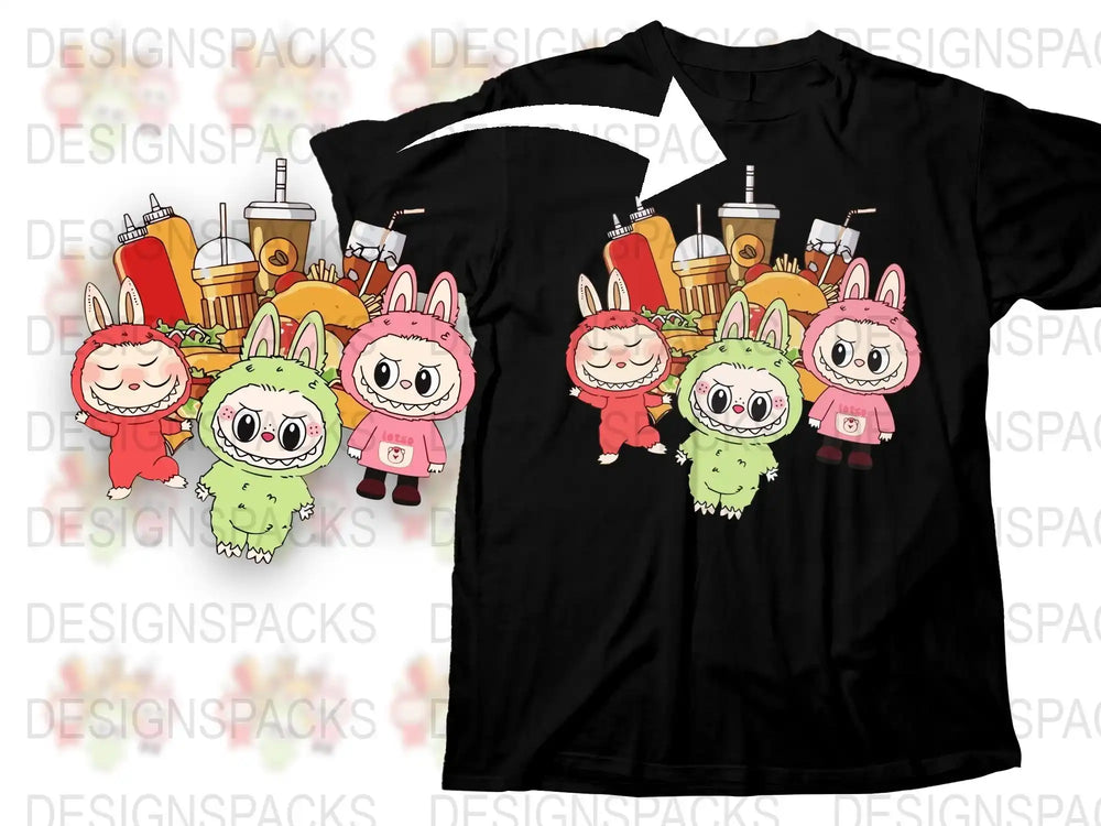Cute Cartoon Animal T-Shirt, Funny Colorful Characters, Unisex Graphic Tee, Casual Streetwear, Gift Idea