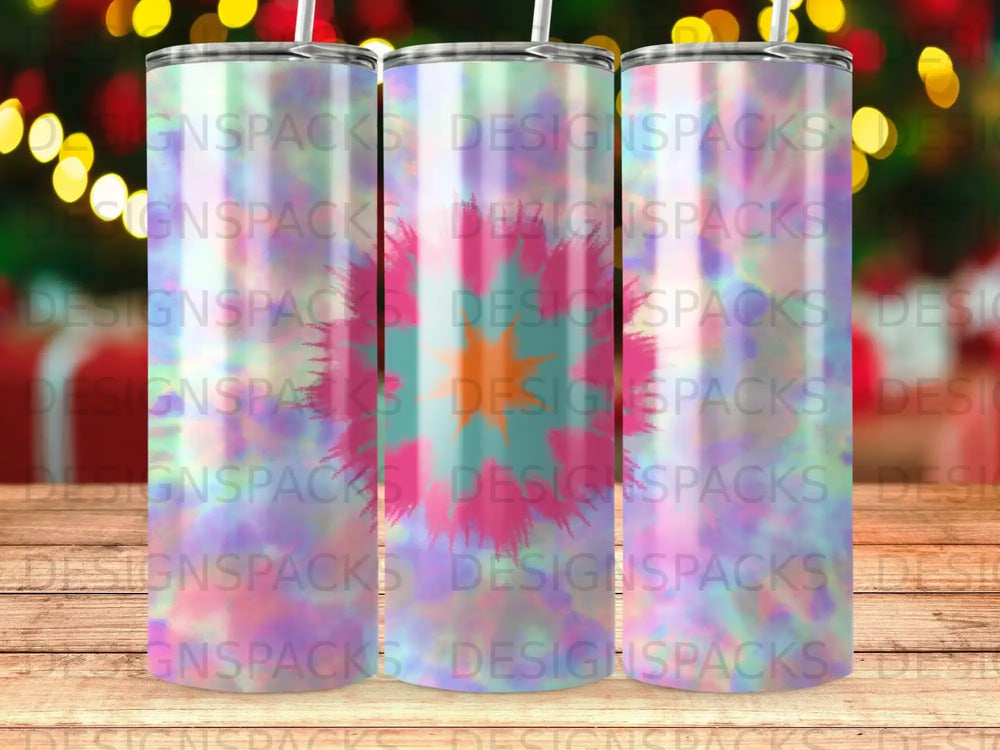 Vibrant Abstract Colorful Tie Dye Burst Tumbler product type