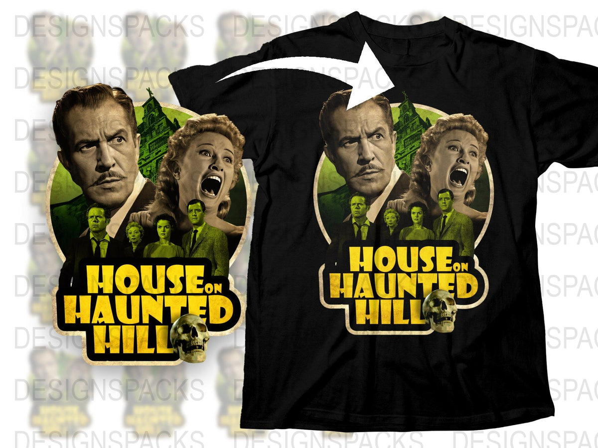 Vintage Horror Movie T-Shirt, House on Haunted Hill Graphic Tee, Classic Film Fan Gift, Unisex Retro Shirt Design