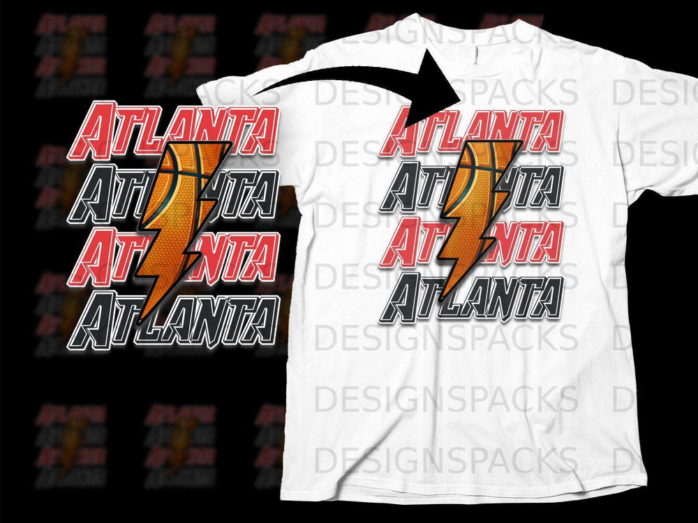 Atlanta Bold Basketball Lightning Graphic Shirt