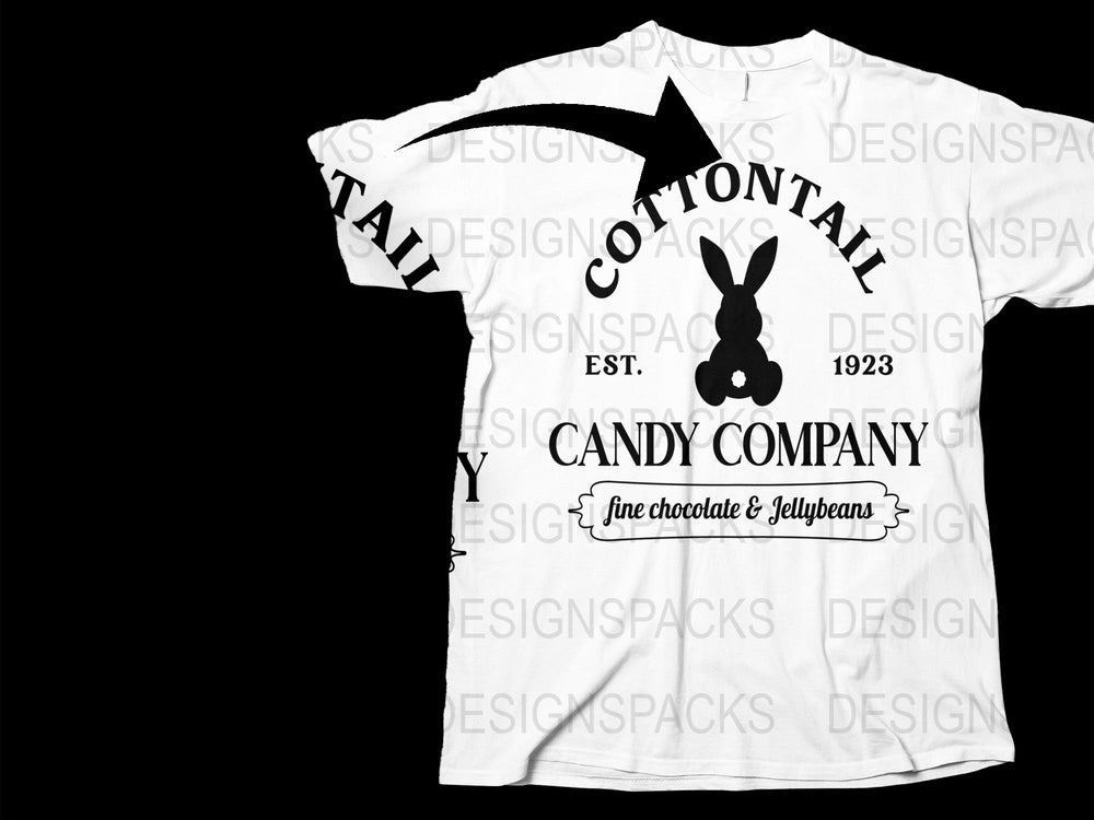 Vintage Style Cottontail Candy Company T-Shirt, Fine Chocolate and Jellybeans Graphic Tee, 1923 Est Design, Unique Gift Idea