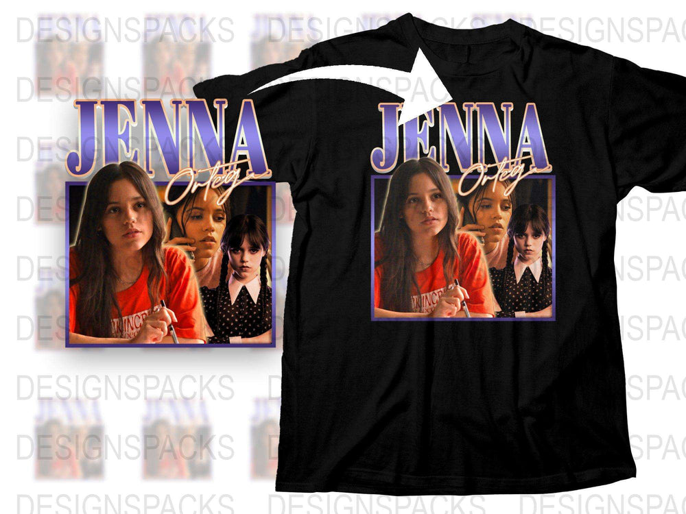 Vintage Jenna Ortega Inspired T-Shirt, Retro 90s Style Graphic Tee, Casual Fashion Top, Black Cotton Shirt, Unisex Fit