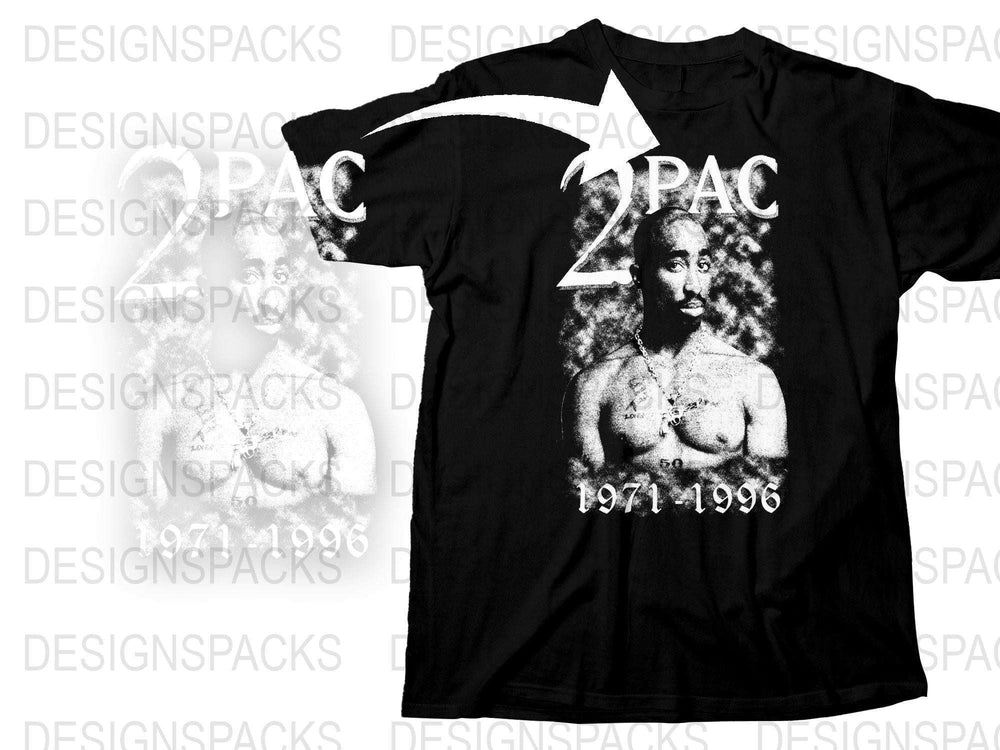 Vintage Tupac T-Shirt 1971-1996 Graphic Tee, Hip Hop Legend Black Shirt, Unisex Music Memorabilia Top