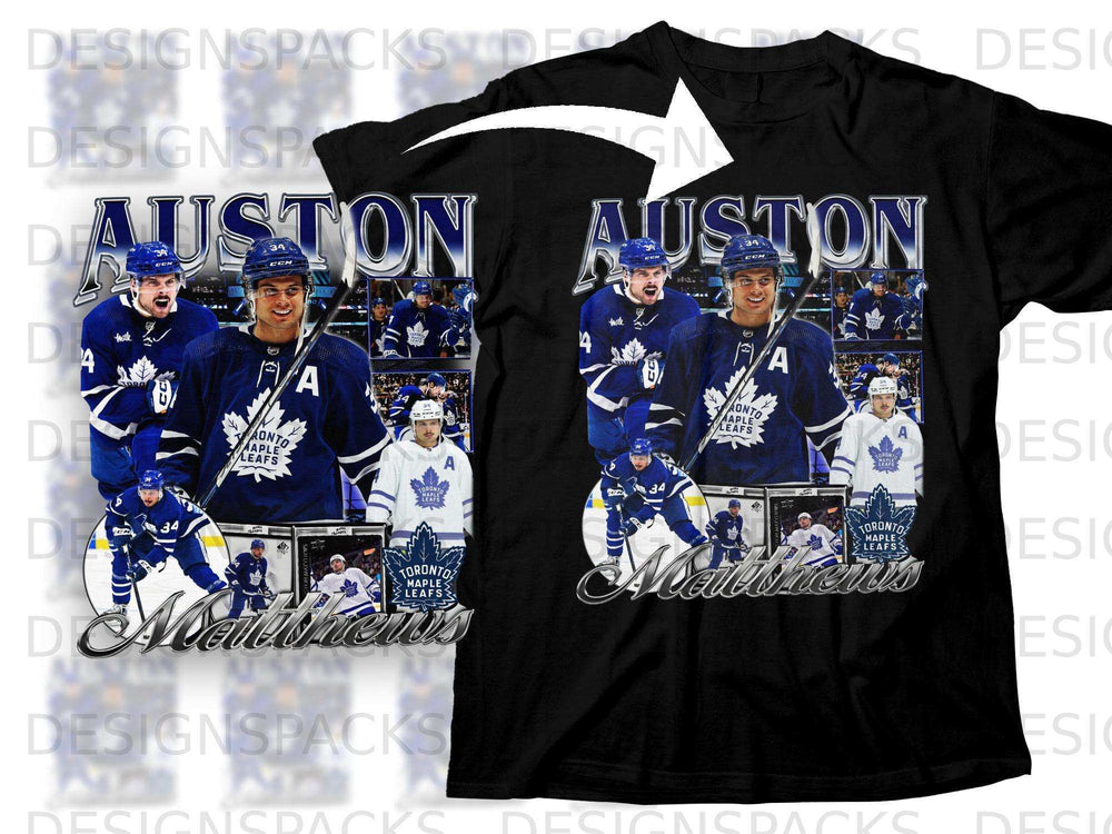 Austin Matthews Toronto Maple Leafs jersey with graphics.