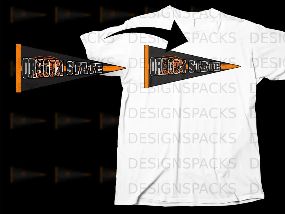 Oregon State College Pennant Design Graphic T-Shirt