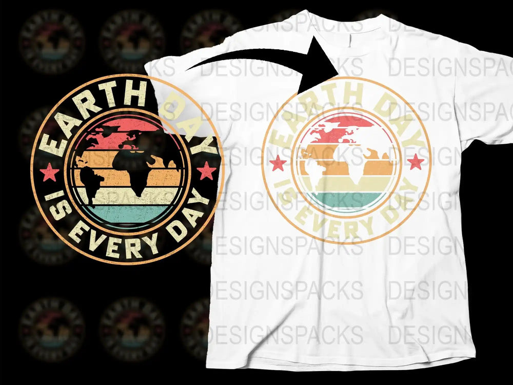 Earth Day T-Shirt Vintage Earth Design Eco-Friendly Graphic Tee Unisex White Top