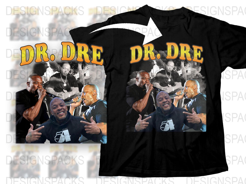 Dr. Dre Graphic T-Shirt, Hip Hop Legend Tee, Vintage Style Black Cotton Shirt, Music Fan Apparel