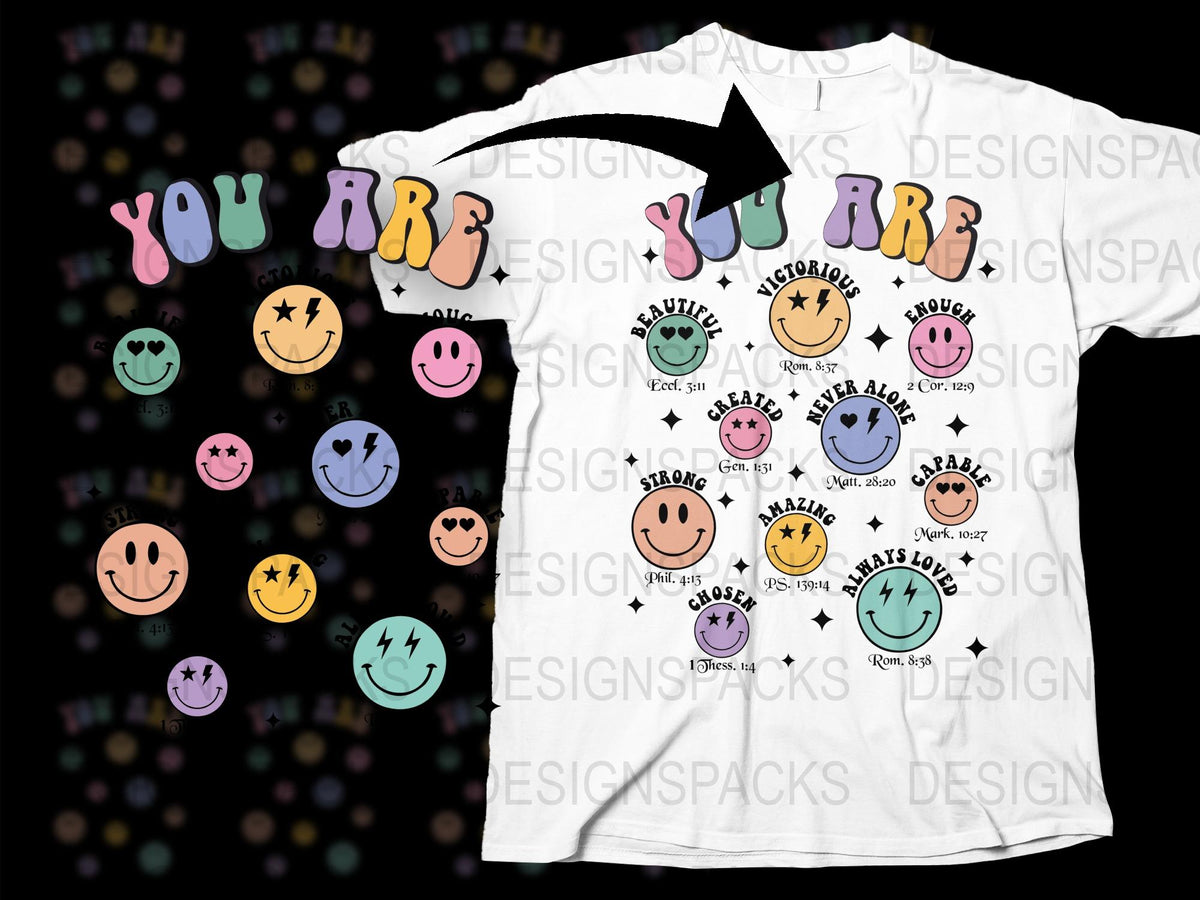 Trendy Graphic T-Shirt with Colorful Smiley Faces, Cute Casual Wear for All Ages, Unisex Cotton Shirt