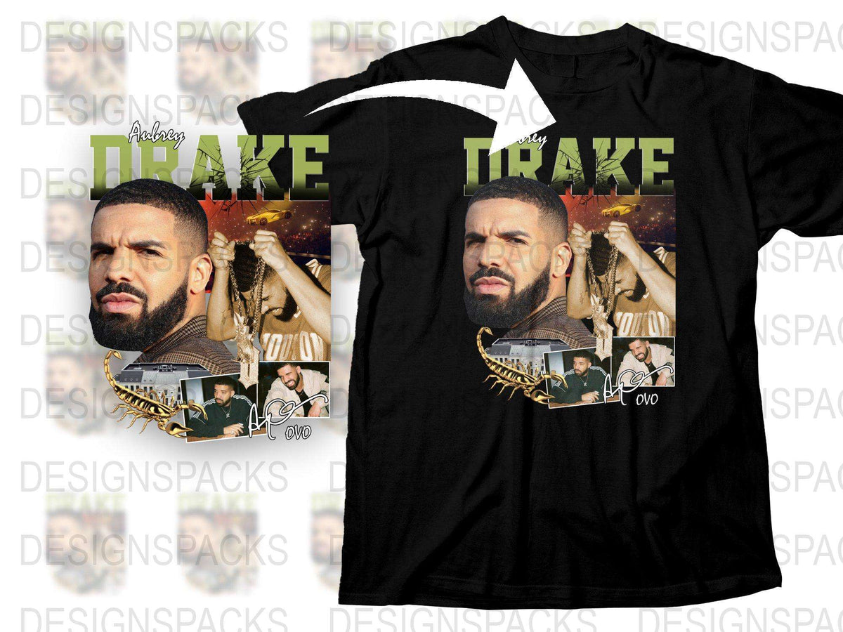 Drake Graphic T-Shirt, Hip Hop Artist Inspired Black Tee, Music Fans Apparel, OVO Design Shirt, Gift for Music Lovers
