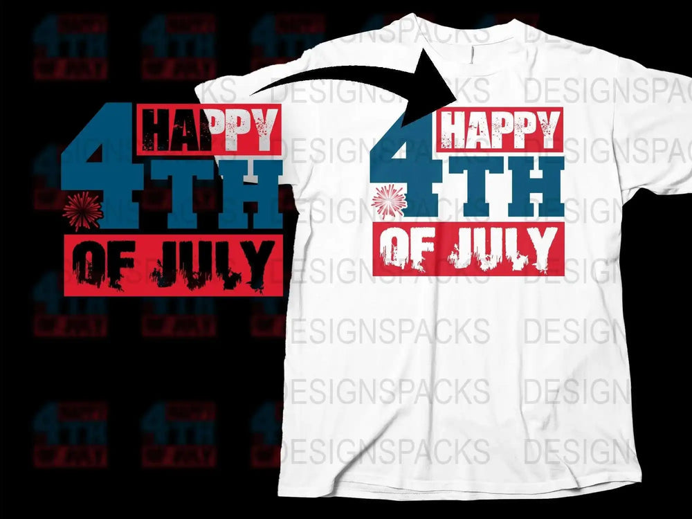 Patriotic 4th of July T-Shirt, American Flag Inspired Fireworks Design, Unisex White Tee for Independence Day Celebrations.